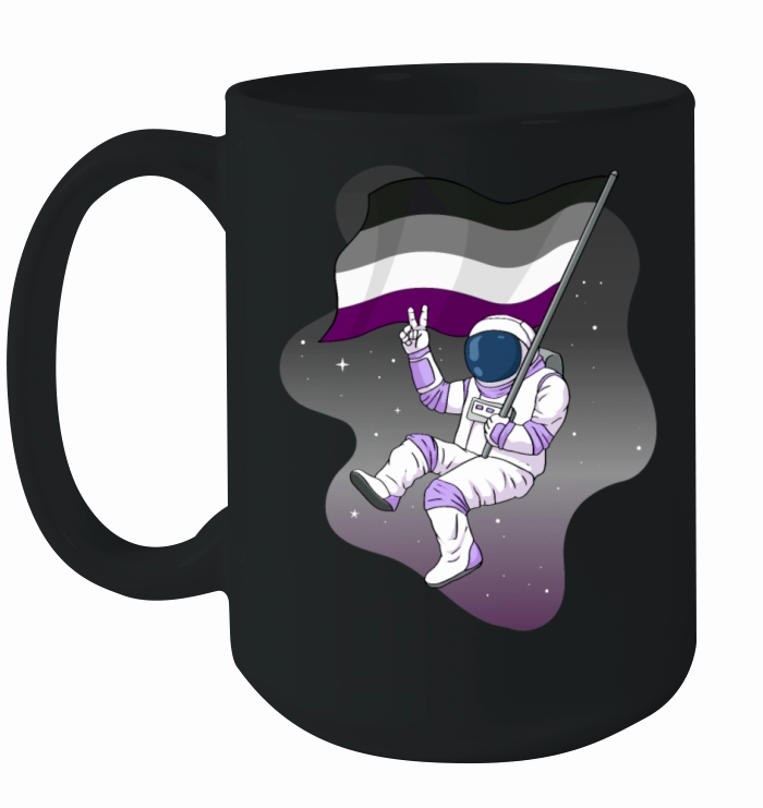Asexual Pride Ace Flag Space Astronaut Subtle Ceramic Mug