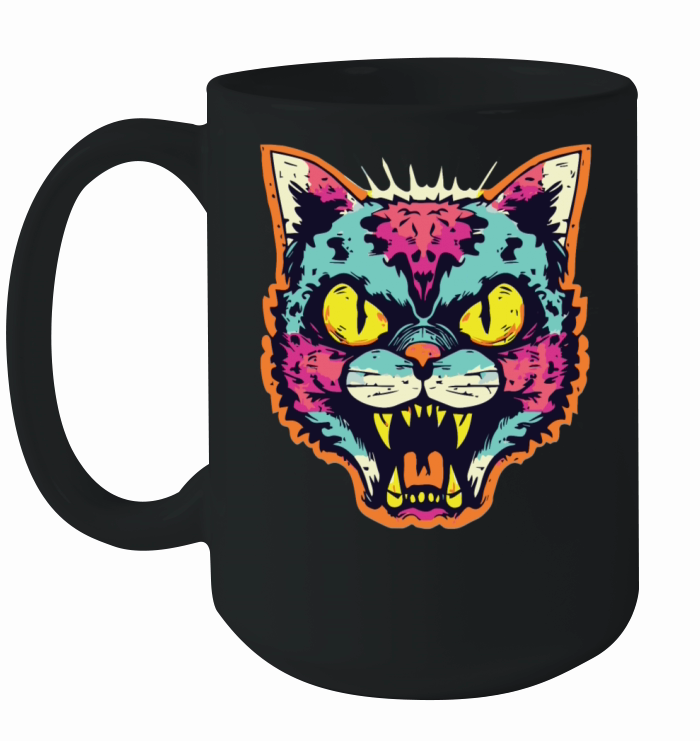 Horror Scary Zombie cat Ceramic Mug