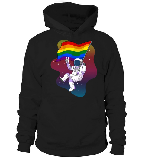 Gay Pride Rainbow Flag Space Astronaut Subtle Hoodie Unisex