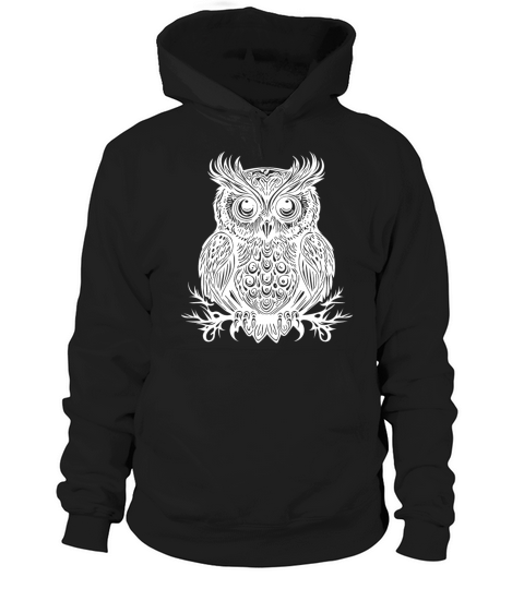 Vintage Owl With Big Eyes Hoodie Unisex