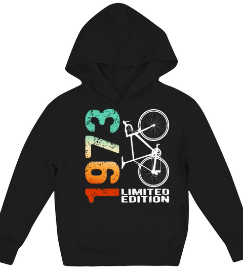 50 Birthday 1973 Vintage Retro Bicycle Cyclist Kids Hoodie