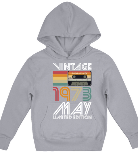 50th birthday may 1973 vintage 1973 Kids Hoodie