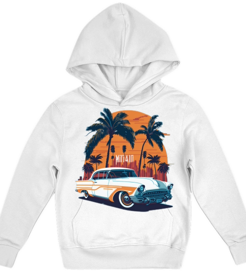A beautiful classic car on Miami Street Kids Hoodie