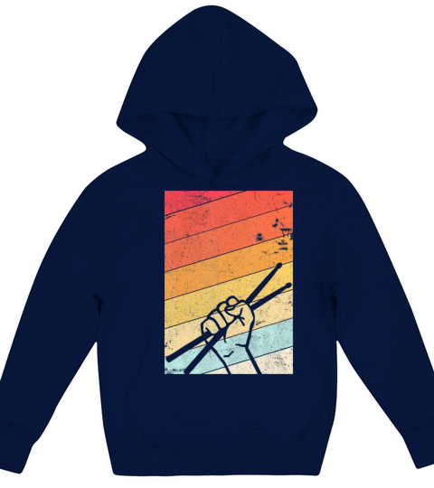 Drummer Retro Style Drum Player Kids Hoodie
