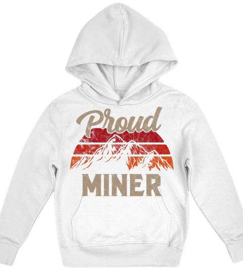 Funny Miner Superhero Vintage Men Dad Kids Hoodie