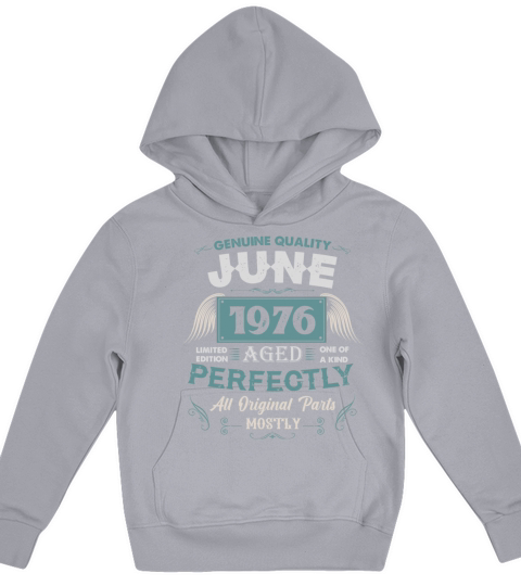 June 1976 Vintage Birthday Present Kids Hoodie