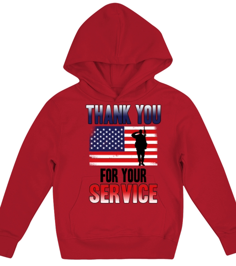 Veterans Day Thank You For Your Service Kids Hoodie
