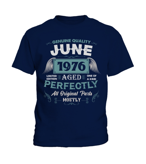 June 1976 Vintage Birthday Present Kids T-Shirt