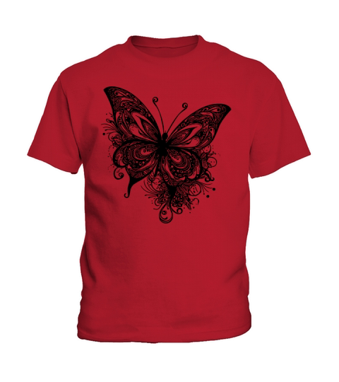 Pretty Vintage Butterfly Tattoo Line Style Kids T-Shirt