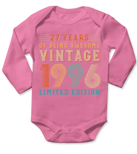 27 years of being awesome vintage 1996 limited edi Long Sleeve Baby One-Piece