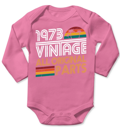 50th birthday vintage 1973 born in 1973 Long Sleeve Baby One-Piece