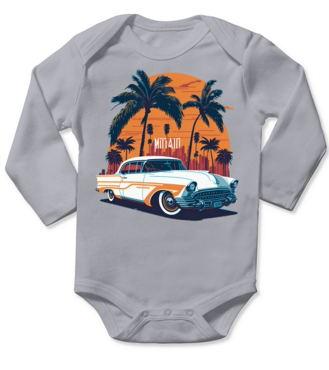 A beautiful classic car on Miami Street Long Sleeve Baby One-Piece