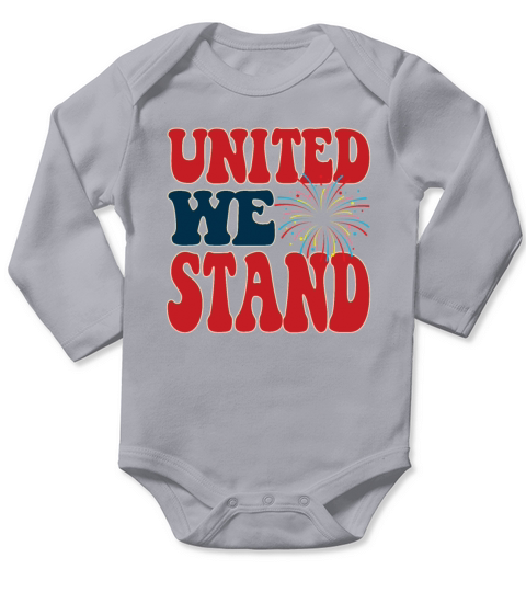 United We Stand DS - USA Independence 4th of July Long Sleeve Baby One-Piece