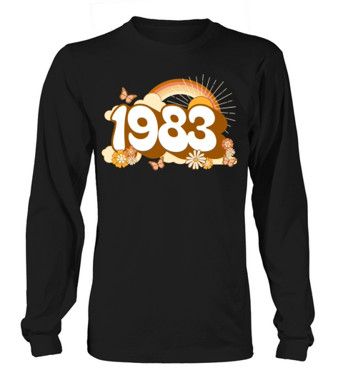 Groovy 40 Years Woman Colorful 1983 40th Birthday Long sleeved Unisex