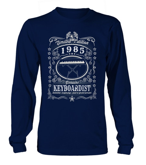 Vintage 1985 Keyboardist Birthday Gift Keyboard Long sleeved Unisex