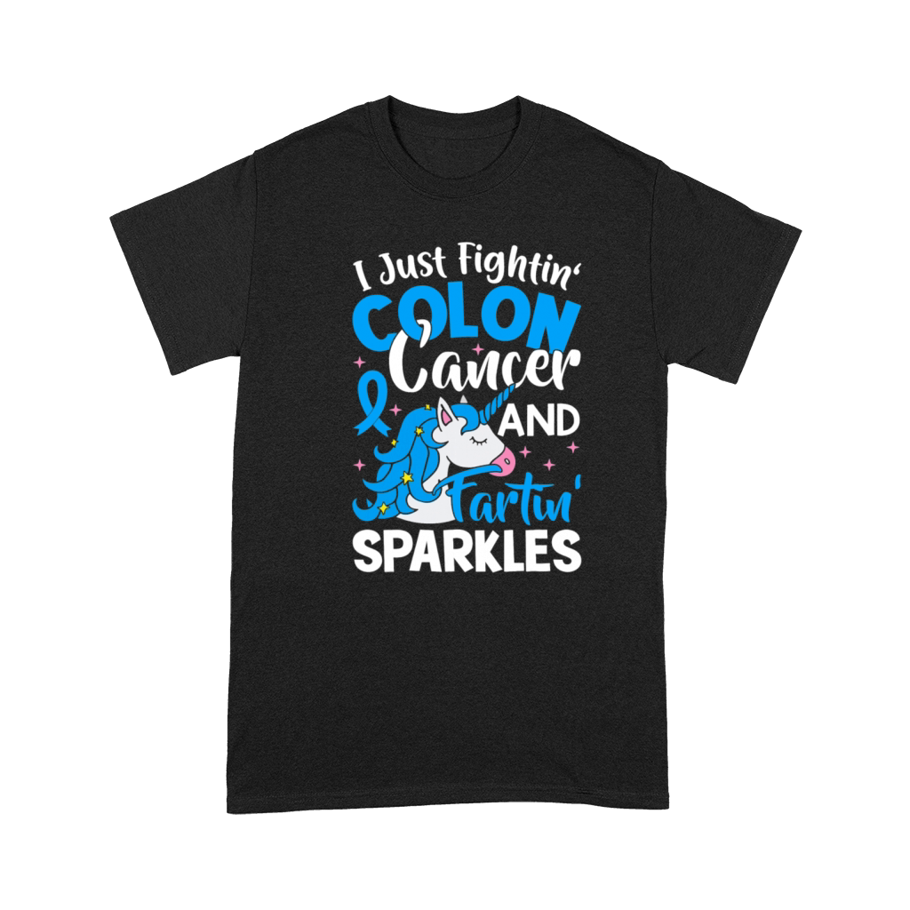 Funny Colon Cancer Fighter Fighting Unicorn Quote Premium T-shirt