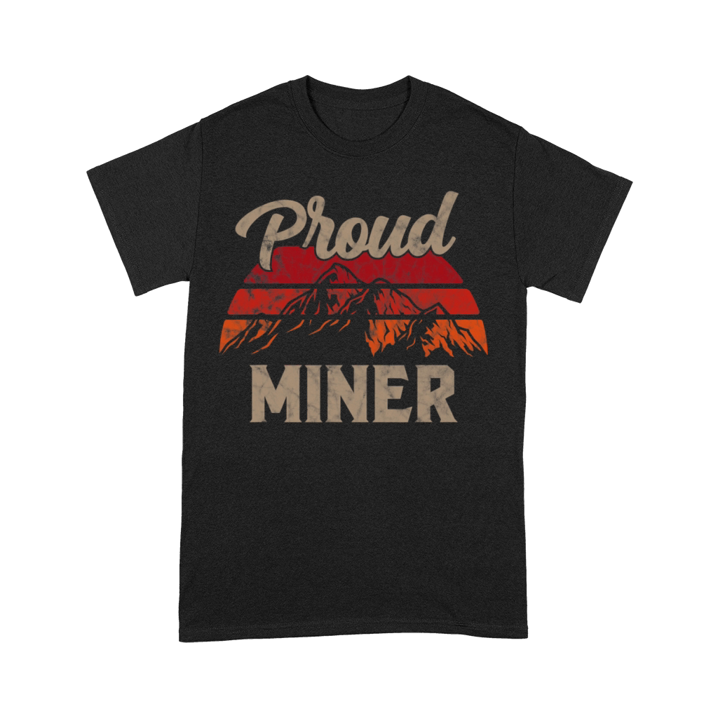 Funny Miner Superhero Vintage Men Dad Premium T-shirt