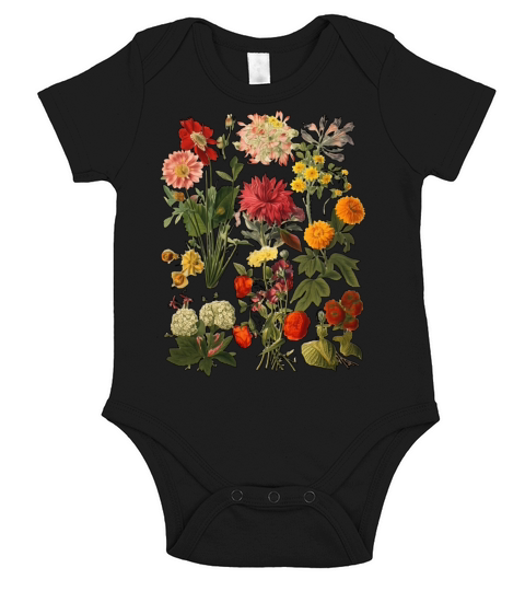 Aesthetic Cottagecore Vintage Flowers Botanical Short Sleeve Baby One-Piece
