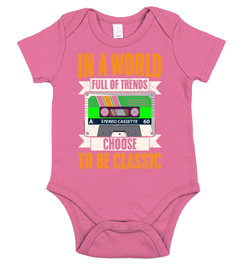 Cool Cassette In A World Full Of Trends Choose To Short Sleeve Baby One-Piece