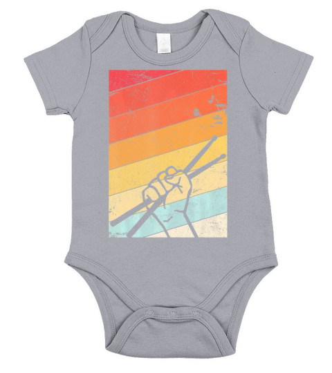 Drummer Retro Style Drum Player Short Sleeve Baby One-Piece