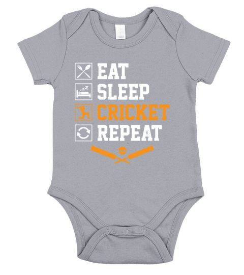 Eat Sleep Cricket Repeat Cricketer Cricket Player Short Sleeve Baby One-Piece