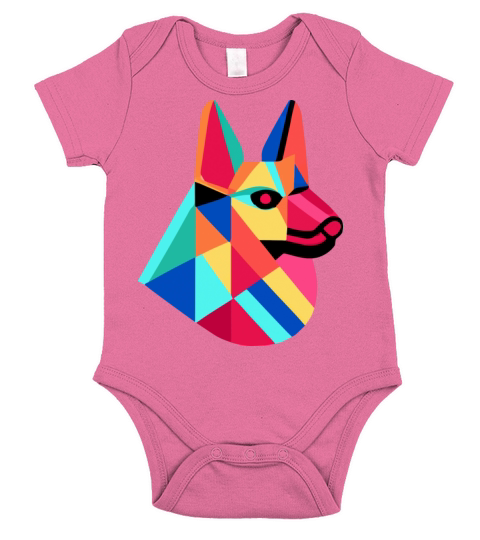 German Shepherd Pop Art Dog Owner Vintage Men Short Sleeve Baby One-Piece