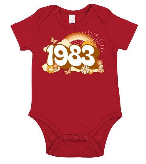 Groovy 40 Years Woman Colorful 1983 40th Birthday Short Sleeve Baby One-Piece