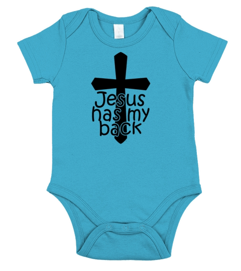 Jesus Has My Back Cross Christian Faith Believerje Short Sleeve Baby One-Piece
