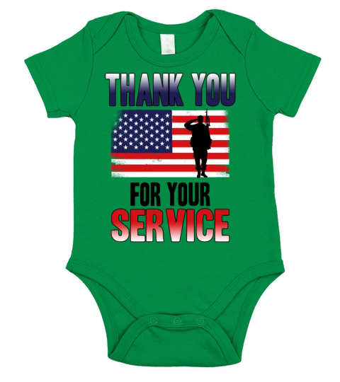 Veterans Day Thank You For Your Service Short Sleeve Baby One-Piece