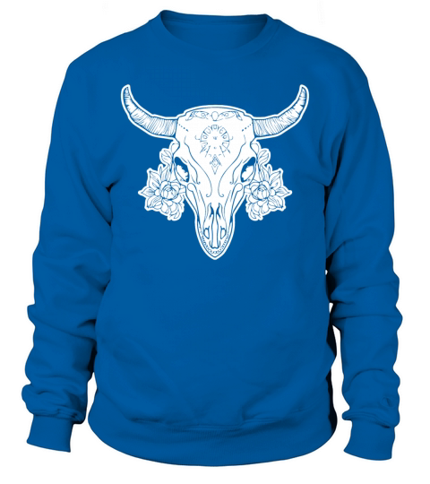 Cow Skull Boho Sweatshirt Unisex