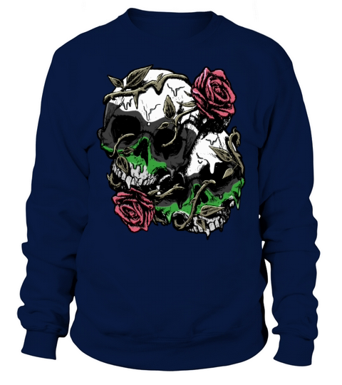 Demiromantic Pride Flag Skull Roses Subtle LGBTQ Sweatshirt Unisex