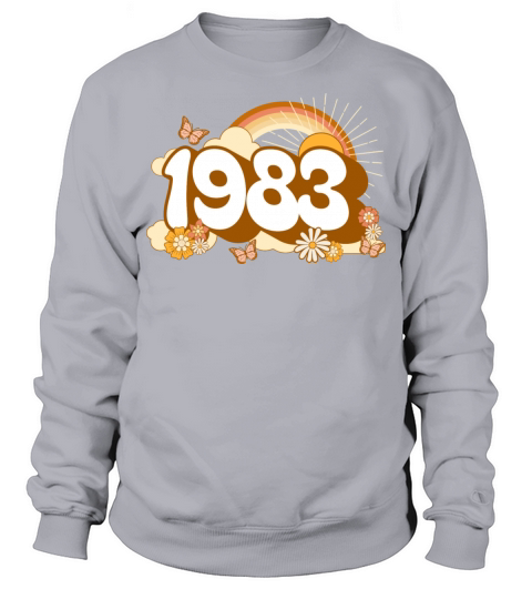 Groovy 40 Years Woman Colorful 1983 40th Birthday Sweatshirt Unisex