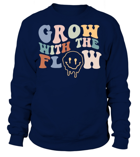 Grow With The Flow 70s Boho Peace Hippie Gift Sweatshirt Unisex