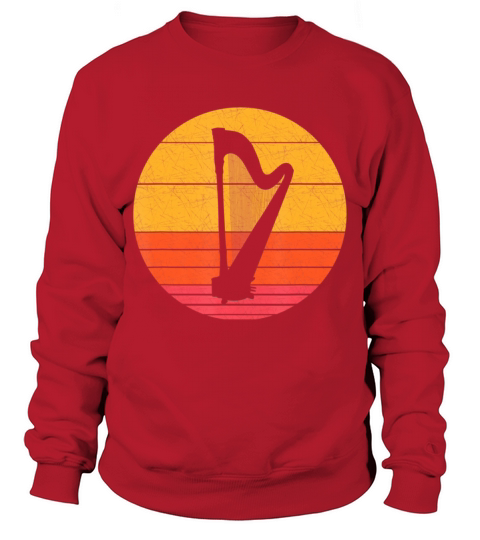 Retro Harp Musical instrument Vintagetyle Music Sweatshirt Unisex