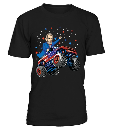 Abraham Lincoln 4th of July Monster Truck USA T-Shirt Unisex