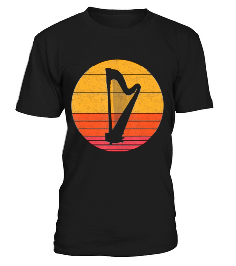 Retro Harp Musical instrument Vintagetyle Music T-Shirt Unisex