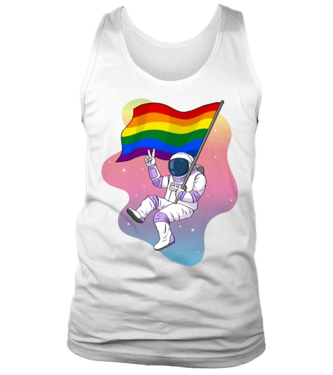 Gay Pride Rainbow Flag Space Astronaut Subtle Tank Top Unisex