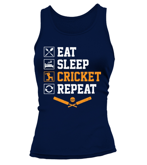 Eat Sleep Cricket Repeat Cricketer Cricket Player Tank top Woman