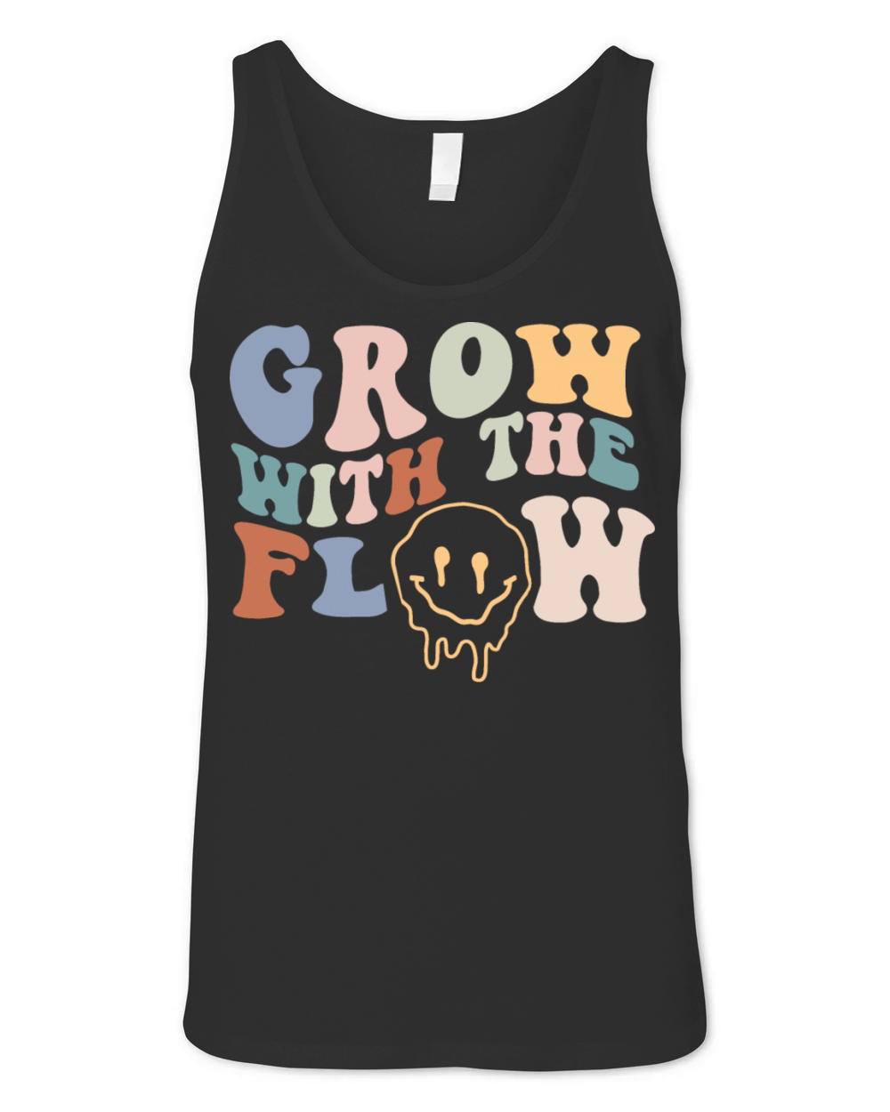 Grow With The Flow 70s Boho Peace Hippie Gift Unisex Jersey Tank