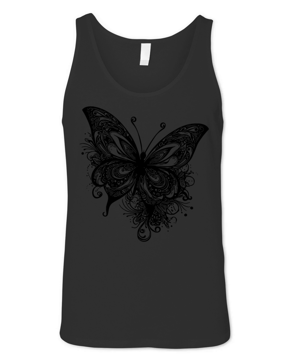 Pretty Vintage Butterfly Tattoo Line Style Unisex Jersey Tank