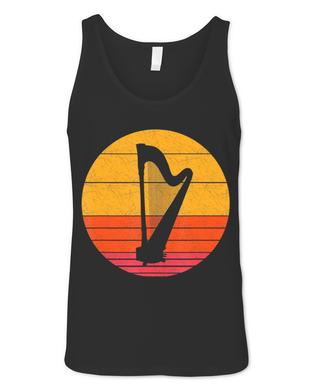 Retro Harp Musical instrument Vintagetyle Music Unisex Jersey Tank