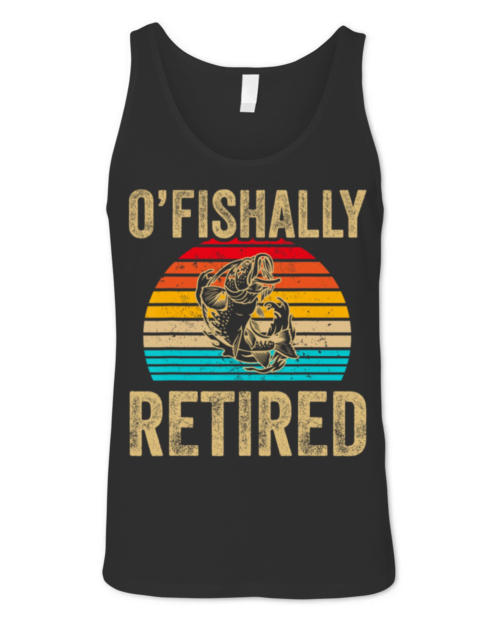 Retro Ofishally Retired Fishing Vintage Unisex Jersey Tank