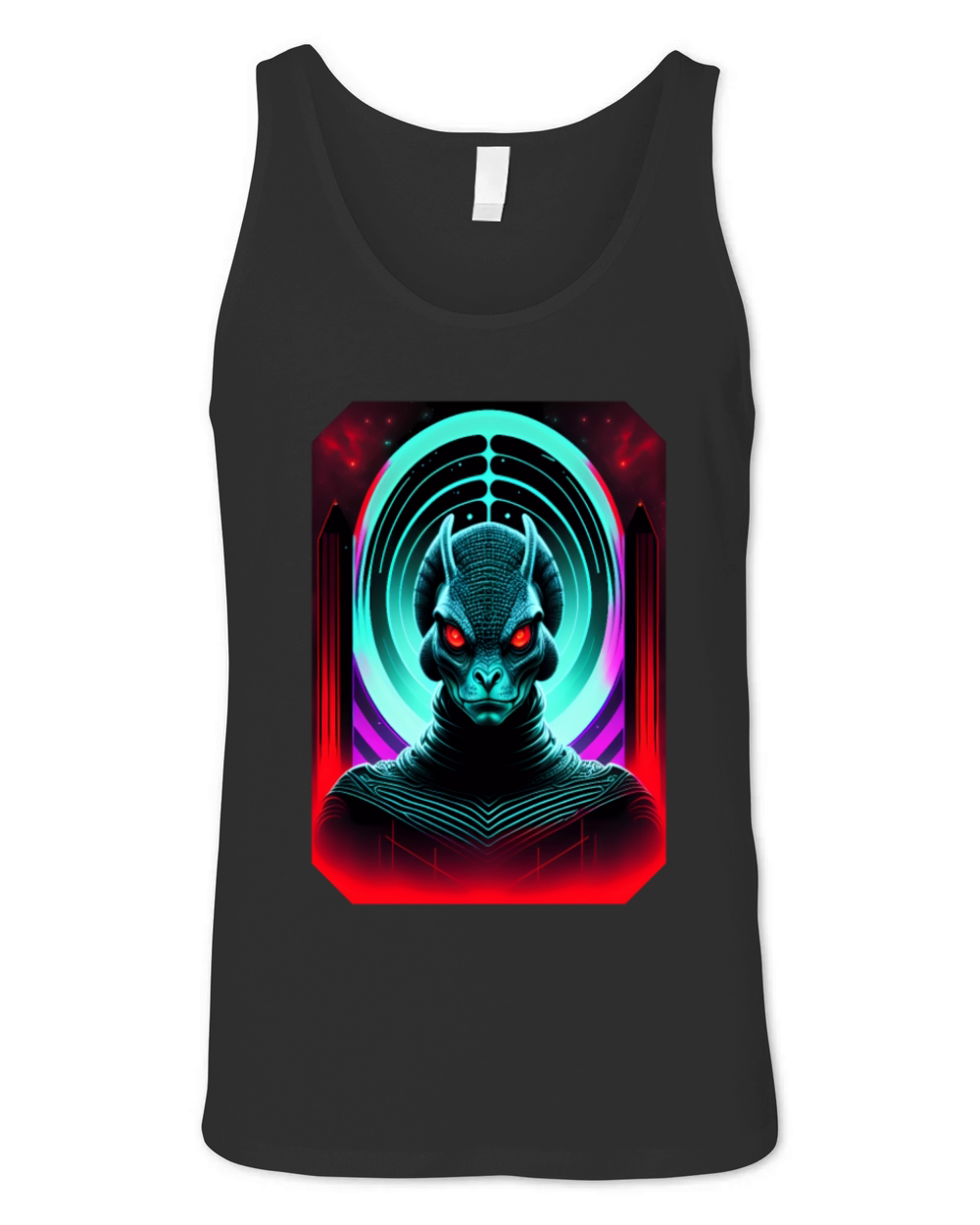 Retro Sci-Fi Reptilian Design Shirt v2 Unisex Jersey Tank
