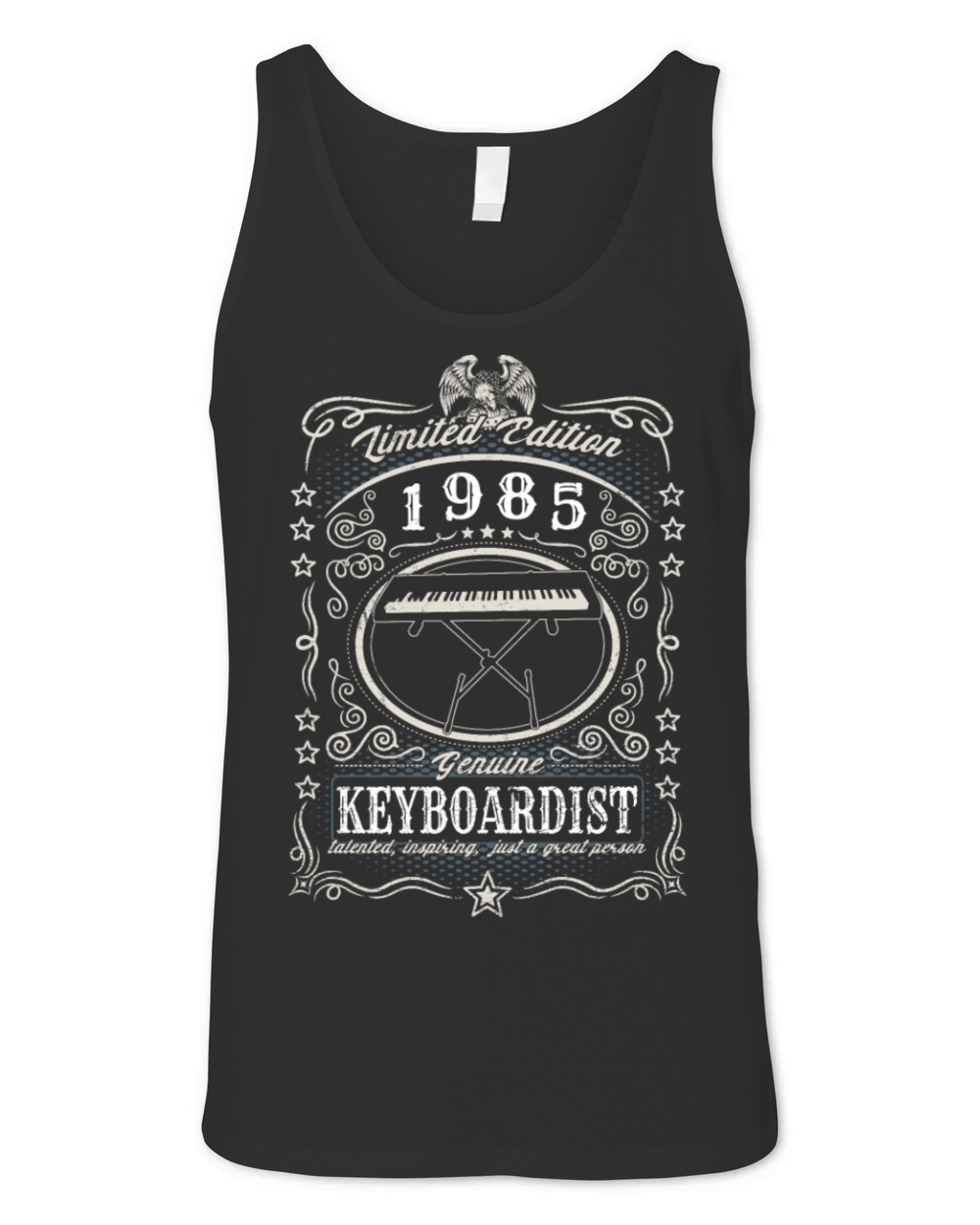 Vintage 1985 Keyboardist Birthday Gift Keyboard Unisex Jersey Tank