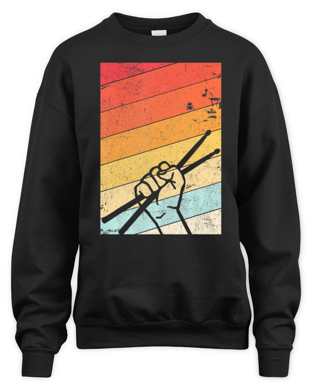 Drummer Retro Style Drum Player Unisex Premium Crewneck Sweatshirt