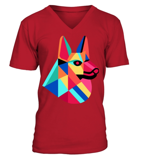 German Shepherd Pop Art Dog Owner Vintage Men V-Neck T-shirt