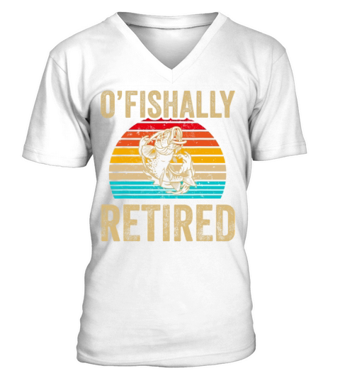 Retro Ofishally Retired Fishing Vintage V-Neck T-shirt