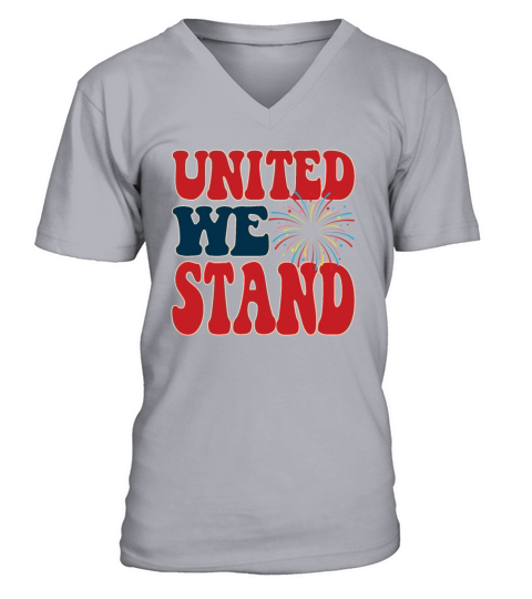 United We Stand DS - USA Independence 4th of July V-Neck T-shirt