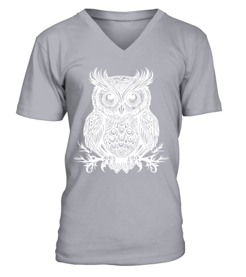 Vintage Owl With Big Eyes V-Neck T-shirt