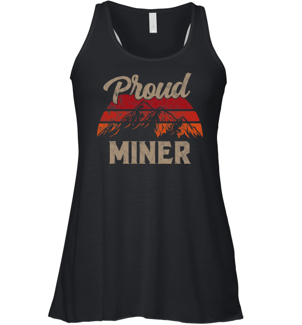 Funny Miner Superhero Vintage Men Dad Women's Flowy Tank Top
